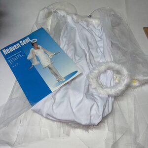 Angel Costume Dress Womens Size Large 14 16 White Maribou Halloween Christmas
